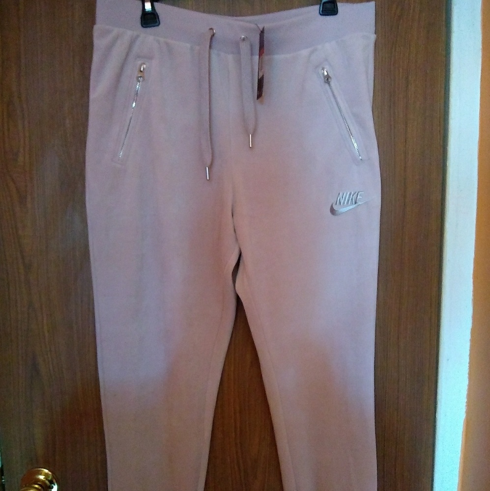 Nike Pink Velour Joggers